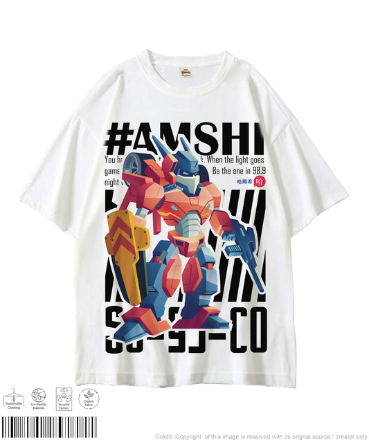 Robo fighter Print T-shirt - White