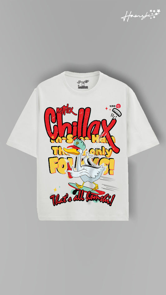 Duck Chillax Print T-shirt - White