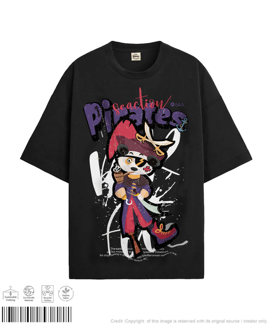 Pirate Print T-shirt - Black