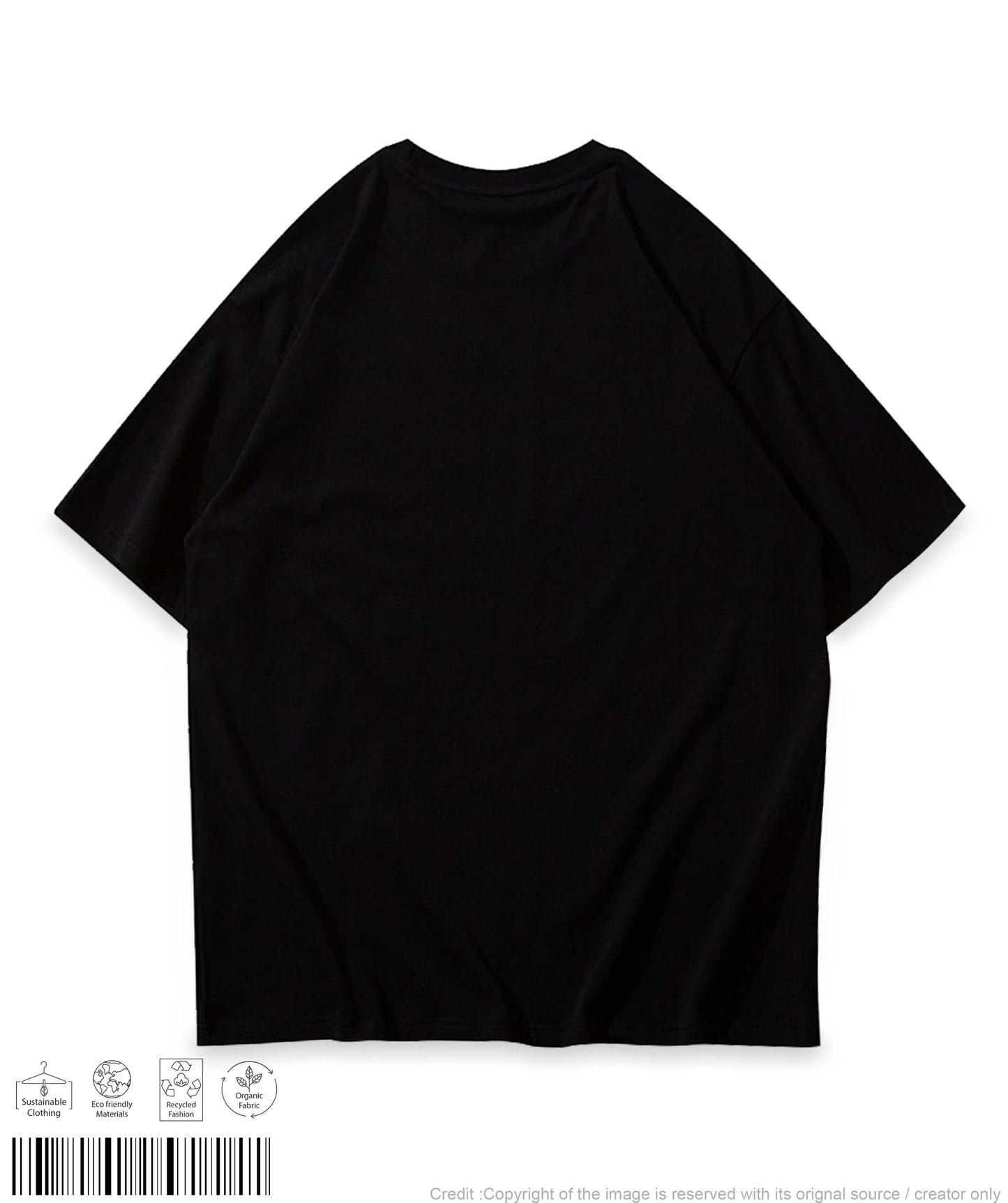 Rabbit Pizza Oversized T-shirt - Black