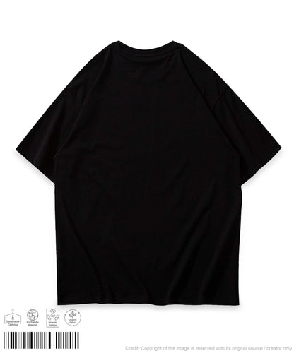 Rabbit Pizza Oversized T-shirt - Black