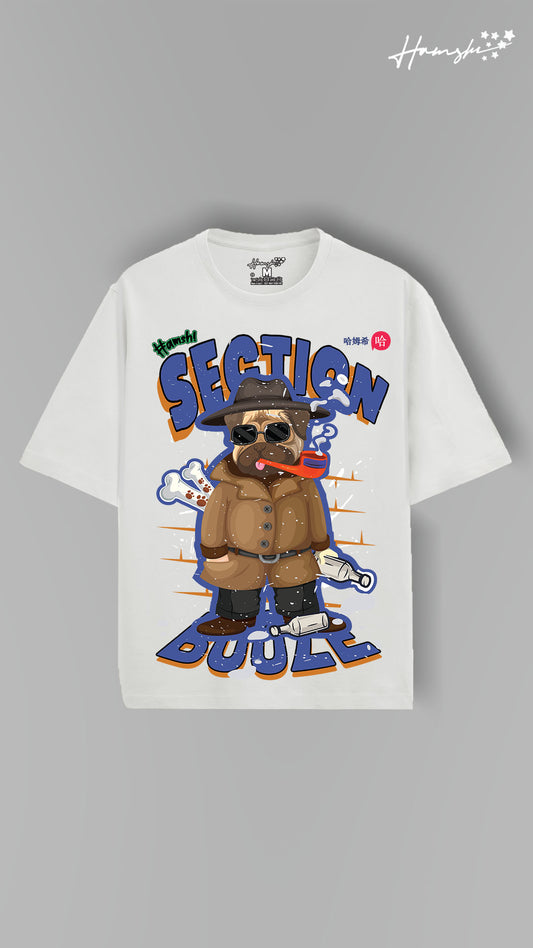 Booze Dog Print Print T-shirt - White