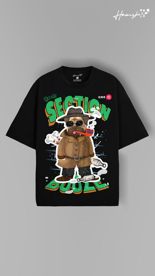 Booze Dog Print T-shirt - Black