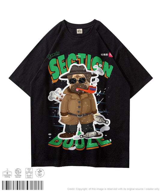 Booze Dog Print T-shirt - Black