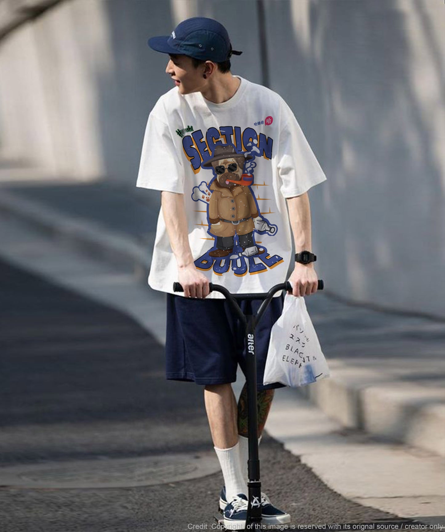 Booze Dog Print Print T-shirt - White