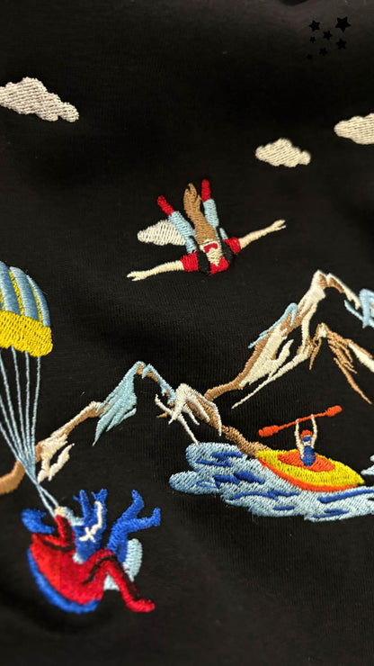 Mountaineers Embroidery T-shirt - Black