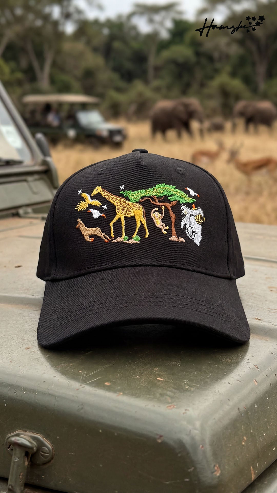 Wild Life Embroidery Cap - Black – Hamshi Wonders