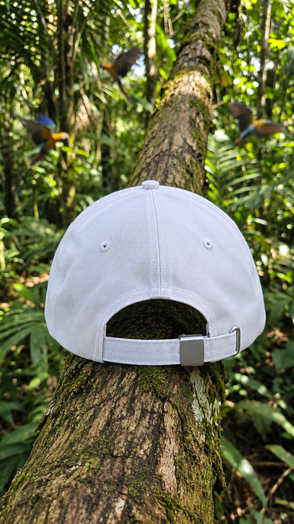 Birds Embroidery Cap - White