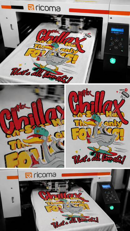 Duck Chillax Print T-shirt - White