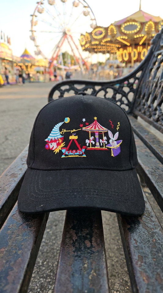 Clowns & Rides Embroidery Cap - Black