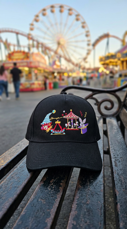 Clowns & Rides Embroidery Cap - Black