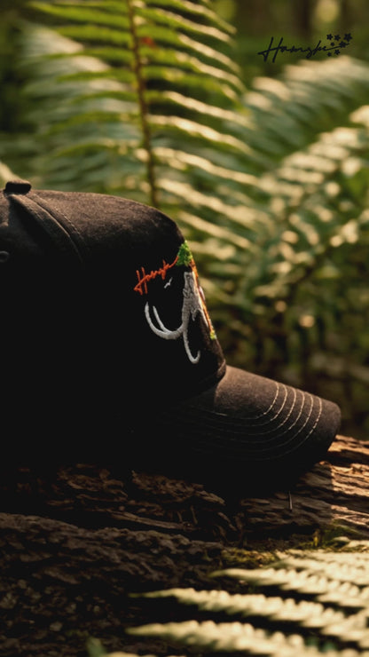 Animals Life Embroidery Cap - Black