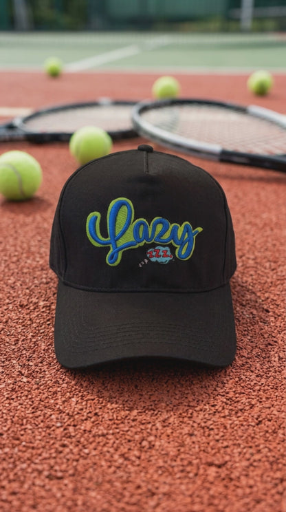 Lazy 3D Embroidery Cap - Black
