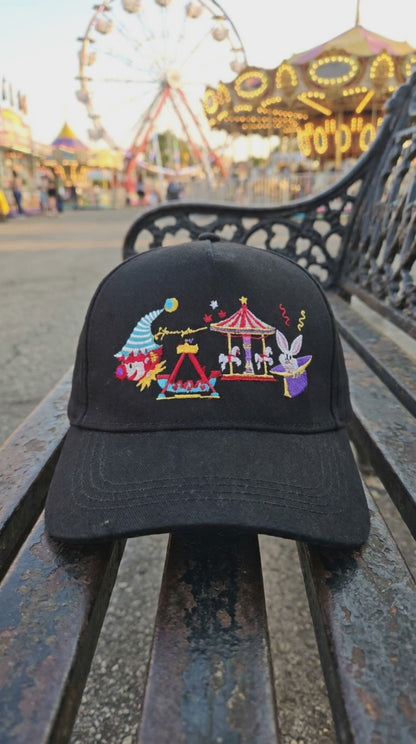 Clowns & Rides Embroidery Cap - Black