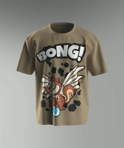 Bong Fly Print T-shirt - Beige