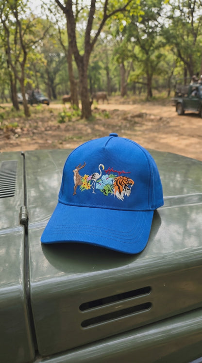 Jungle Embroidery Cap - Blue