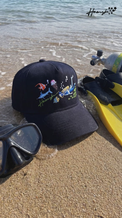 Scuba Embroidery Cap - Black