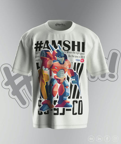 Robo fighter Print T-shirt - White