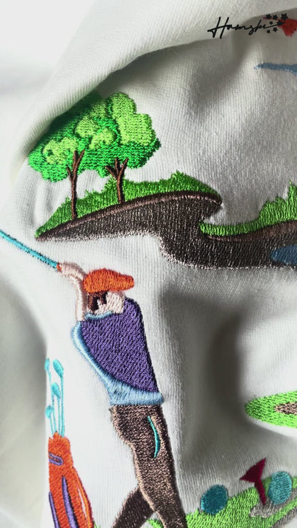 Golf Embroidery T-shirt - White