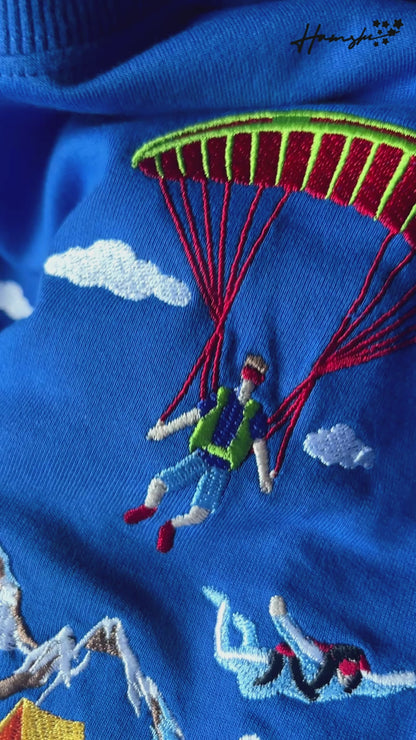 Mountaineers Embroidery T-shirt - Blue